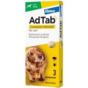Elanco AdTab Compresse Masticabili Antiparassitarie per Cani da 11-22 kg - Elimina Pulci e Zecche