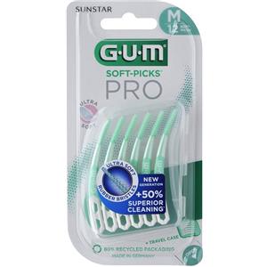 SUNSTAR GUM Soft Picks Pro Medium - Scovolino Interdentale in Gomma con Setole Morbide, 12 Pezzi