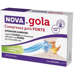 NOVA ARGENTIA NOVA GOLA FORTE - Integratore Alimentare con Elicriso, Erisimo, Astragalo e Propoli - 20 Compresse