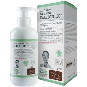 Artsana Fiocchi di Riso Intimo Attivo Kalibiotic 240 ml - Detergente Intimo pH 3.5 per Ciclo, Gravidanza e Post-Parto
