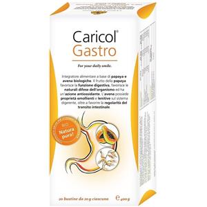 CARICOL Gastro - Integratore Alimentare a base di Papaya e Avena Biologiche, 20 Bustine da 20 g