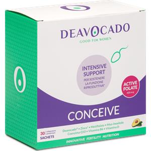 PECTEN GROUP Deavocado Conceive - Integratore Alimentare per la Fertilità Femminile, 30 Bustine da 5 g con Avocado e Zinco