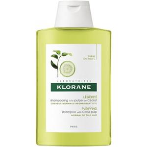Klorane Shampoo alla Polpa di Cedro 200ml - Detergente Energizzante per Capelli Normali a Grassi