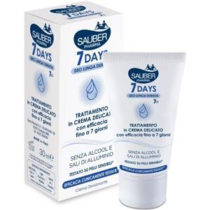 Sauber 7 Days Crema Deodorante 30ml - Efficacia fino a 7 giorni, adatta per pelle sensibile