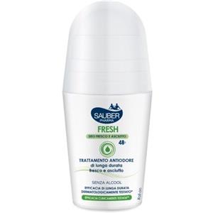 Sauber Fresh Deodorante Roll-On 50ml - Trattamento Anti-Odore con Efficacia 48 Ore e Formula Clinicamente Testata