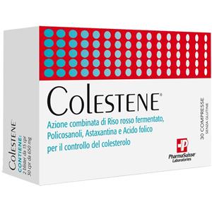 Colestene - Integratore alimentare per il controllo del colesterolo con Riso Rosso Fermentato, Policosanoli, Astaxantina e Acido Folico - 30 Compresse
