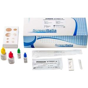 SCREEN Test Rapido Strep A - 2 Pezzi per l'Individuazione Qualitativa di Antigeni da Tamponi Faringei