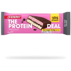 Enervit The Protein Deal Barretta Proteica 55g Frutti Rossi - 20g di Proteine, Low Sugar e Senza Glutine