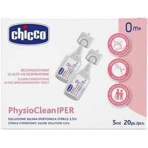 Chicco Soluzione Hypertonic 5ml - 20 Pezzi, Soluzione Salina Ipertonica Sterile per Congestione Nasale