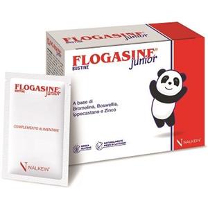 NALKEIN Flogasine Junior - Complemento alimentare con Bromelina, Boswellia, Ippocastano e Zinco - 20 Bustine