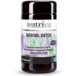 Nutriva Basival Detox - Integratore Alimentare Depurativo con Potassio, Magnesio, Calcio e Clorella - 60 Compresse