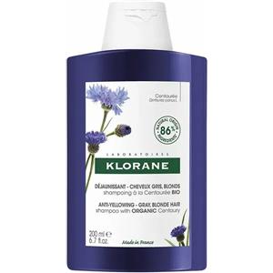 Klorane Shampoo alla Centaurea Bio 200ml - Anti-ingiallimento per Capelli Bianchi e Grigi