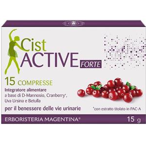 Erboristeria Magentina Cist Active Compresse 15 - Integratore per il Benessere delle Vie Urinarie con D-mannosio e Cranberry