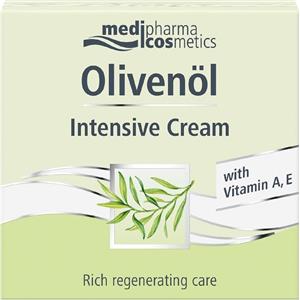 Medipharma Olivenol Intensive Cream 50 ml - Crema Viso Antirughe con Olio d'Oliva e Vitamine A ed E, Idratante e Rigenerante per Pelli Secche