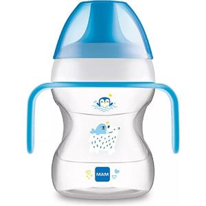 MAM Learn To Drink Cup 190ml - Tazza Innovativa con Beccuccio Morbido e Manici Removibili per Bambini 6 Mesi