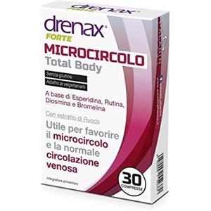 Paladin Pharma Drenax Forte Microcircolo Total Body - Integratore con Flavonoidi e Rusco, 30 Compresse