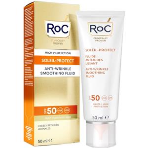 ROC Soleil Protect Fluido Viso SPF 50 - Anti-rughe Levigante con Acido Ialuronico - 50 ml