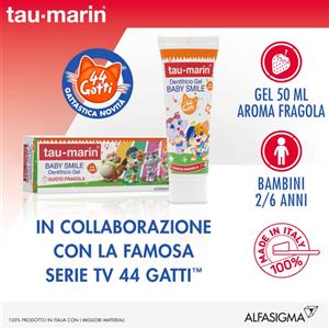 Alfasigma Tau Marin Dentifricio Gel Baby Fragola 50ml - Protezione Denti da Latte 2-6 Anni