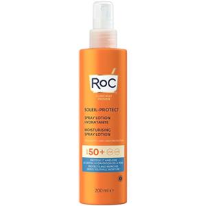 RoC Soleil Protect Lozione Spray Idratante SPF 50 - Protezione Solare Vellutata e Idratante 200ml