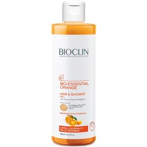 BIOCLIN Bio-Essential Orange Gel Detergente 400 ml - Biodegradabile per Capelli e Corpo, Ideale per Cute Sensibile