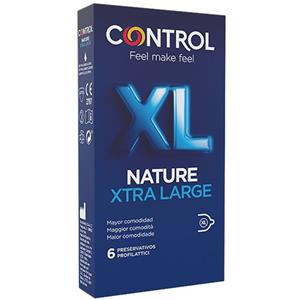 Control Nature Xtra Large - Preservativi in Lattice Naturale, Confezione da 6 Pezzi