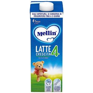 Mellin 4 Latte Crescita 1000ml - Latte per Bambini da 2 a 3 Anni, Fonte di Ferro, Calcio e Vitamina D