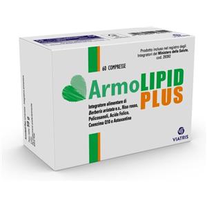 MEDA PHARMA Armolipid Plus - Integratore Alimentare per il Controllo del Colesterolo con Berberis, Riso Rosso e Coenzima Q10 - 60 Compresse