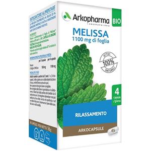 Arkofarm Arkocapsule Melissa Bio - Integratore Alimentare per Rilassamento Mentale - 45 Capsule