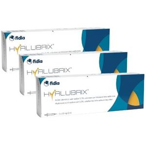 Fidia Hyalubrix - Siringhe Preriempite con Acido Ialuronico 30mg/2ml - Confezione da 3 Pezzi per Trattamento Intra-Articolare