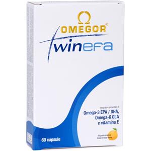 Omegor Twinefa - Integratore Omega-3 e Omega-6 con Vitamina E - 60 Capsule