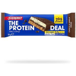 Enervit The Protein Deal Barretta Proteica Gusto Cioccolato e Vaniglia 55 g - 20 g di Proteine, Senza Glutine e Low Sugar