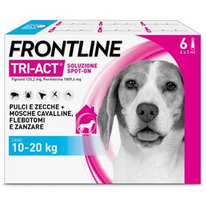 Frontline Tri-Act Antiparassitario per Cani 10-20 kg - 6 Pipette con Fipronil e Permetrina