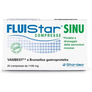 STARDEA FLUISTAR SINU - Integratore alimentare con Adhatoda vasica, Bromelina, Zinco e Vitamina D, 20 Compresse