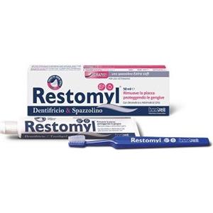 Innovet Restomyl Dentifricio e Spazzolino Extra Soft - Gel Antiplacca per Cani e Gatti con Adelmidrol