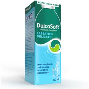 DulcoSoft - Soluzione orale 250 ml con Macrogol 4000 per il trattamento della stitichezza e ammorbidimento delle feci