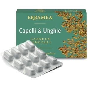 Erbamea Capelli & Unghie - Integratore Alimentare 24 Capsule Vegetali per Capelli Forti e Unghie Resistenti