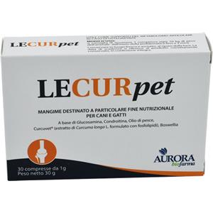 Aurora LECURpet - Mangime Complementare per Cani e Gatti, Supporto Articolare con Glucosamina e Curcuma, 30 Compresse