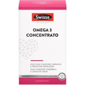 Swisse Omega 3 Concentrato - Integratore Alimentare con 60 Capsule di Olio di Pesce, 648mg EPA e 432mg DHA, Supporta la Funzione Cardiaca
