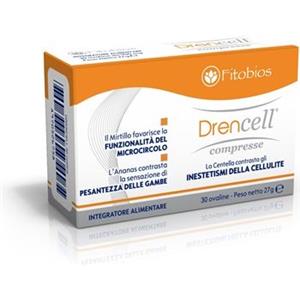 FITOBIOS Drencell - Integratore Alimentare Anticellulite con Bambù, Collagene, Prolina ed Elastina - 30 Compresse