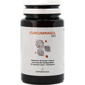 Farmabarocco Curcuminasol 185 - Integratore con Curcumina e Vitamina D, 30 Capsule per il Sistema Immunitario e la Pelle