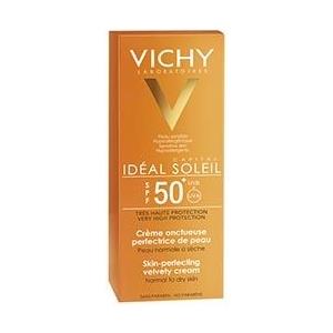 Vichy Ideal Soleil Crema Viso Vellutata SPF 50 - Protezione Solare Molto Alta per Pelli Normali e Secche - 50 ml