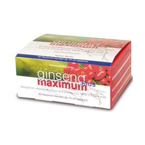 Farmaderbe Ginseng Maximum Plus - Integratore Energetico 20 Flaconcini da 10 ml con Miele e Pappa Reale