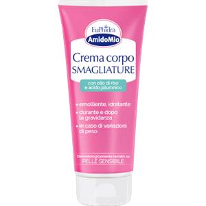 Euphidra AmidoMio Crema Corpo Smagliature Elasticizzante 200 ml - Con Acido Ialuronico e Olio di Riso, Ideale per Gravidanza e Variazioni di Peso