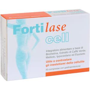 MEDA PHARMA Fortilase Cell - Integratore Anticellulite Drenante con Bromelina, Meliloto e Ippocastano - 30 Compresse Rivestite