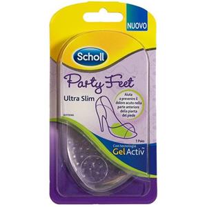 Scholl Party Feet Ultra Slim - Cuscinetti in Gel Sottili per la Protezione della Pianta del Piede con Tecnologia Anti-scivolo, 1 Paio