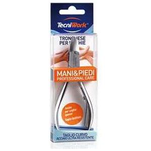 TECNIWORK Tronchese Unghie in Acciaio Satinato con Taglio Curvo - Ergonomica e Resistente