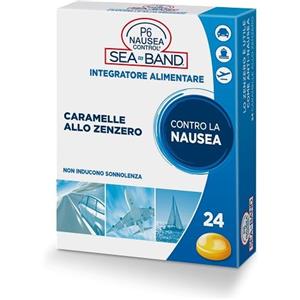 CONSULTEAM Srl P6 Nausea Control SeaBand Caramelle Allo Zenzero Integratore Contro la Nausea 24 Caramelle