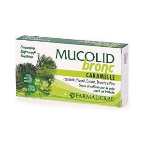 Farmaderbe Mucolid Bronc - Caramelle per la Gola con Propoli e Pino, 24 Caramelle Senza Zucchero