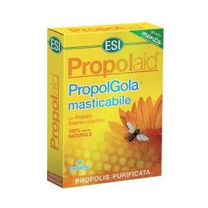 ESI Propolaid PropolGola Menta - Integratore Naturale per Naso e Gola, 30 Tavolette Masticabili con Propolis, Liquirizia ed Erisimo