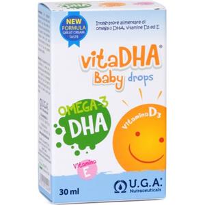 U.G.A. Nutraceuticals VitaDHA Baby Drops - Integratore con DHA, Vitamina D3 e Vitamina E - 30 ml